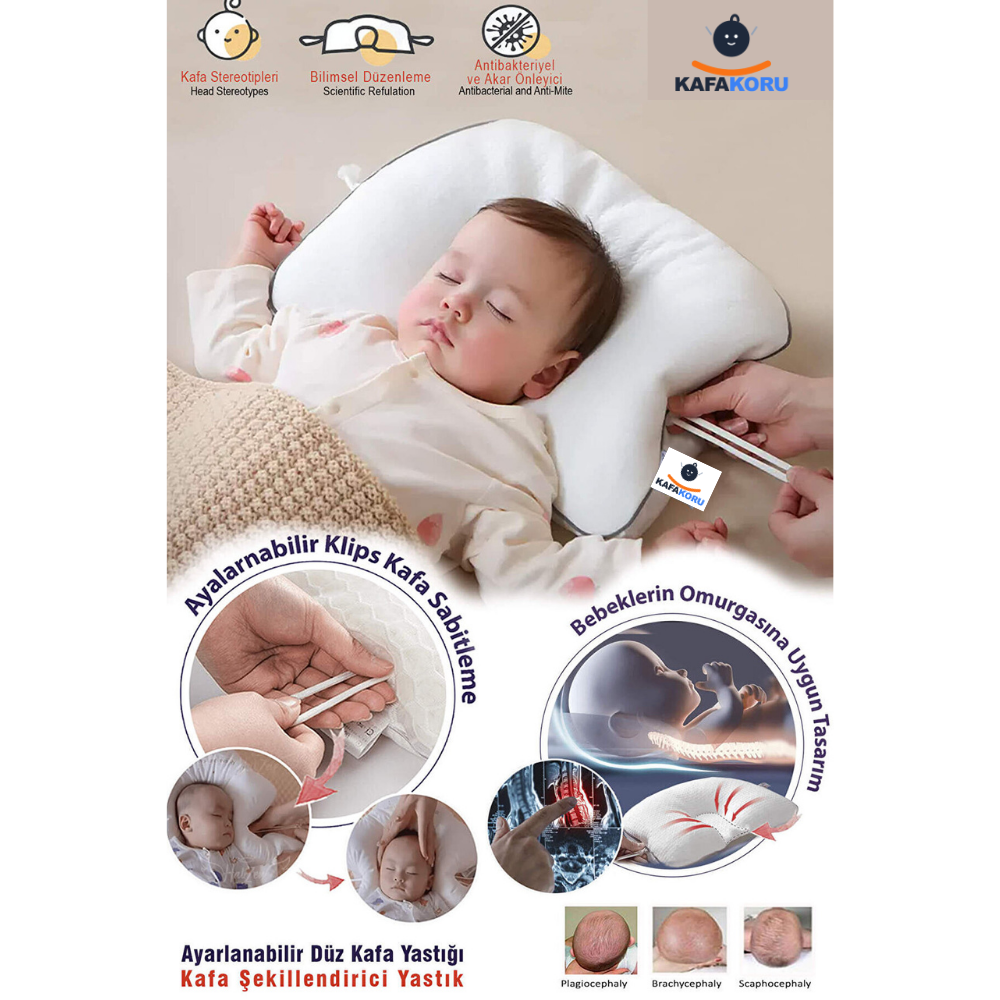 Düz Kafa Önleyici Pamuk Bebek Yastığı