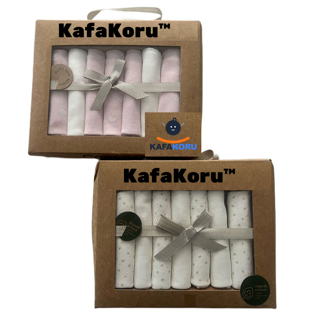 Organik 7'li Hijyen Pamuk Bebek Ağız ve Ter Silme Mendili