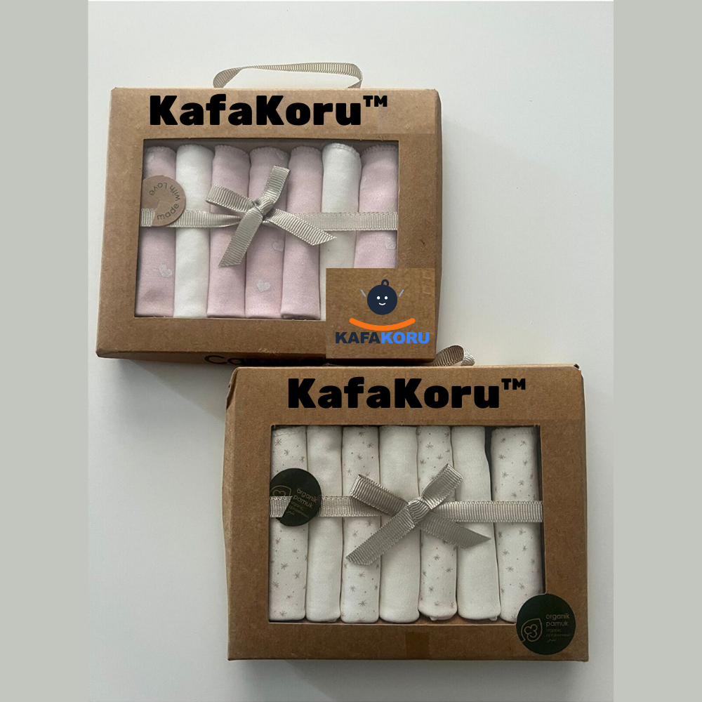 Organik 7'li Hijyen Pamuk Bebek Ağız ve Ter Silme Mendili