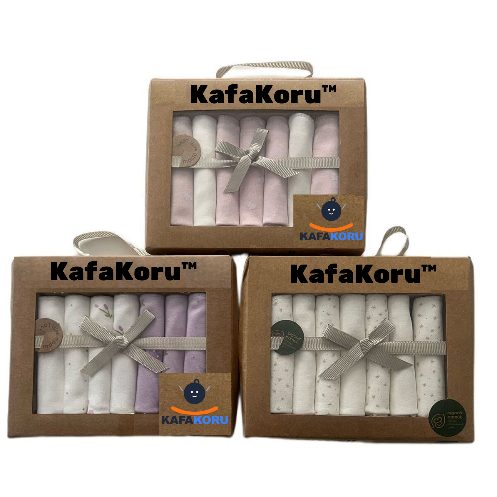 Organik 7'li Hijyen Pamuk Bebek Ağız ve Ter Silme Mendili