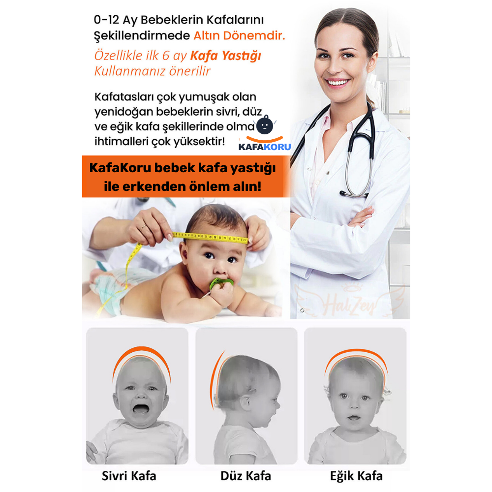 Düz Kafa Önleyici Pamuk Bebek Yastığı